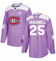 Mens Adidas Montreal Canadiens 25 Adam Cracknell Authentic Purple Fights Cancer Practice NHL Jersey 