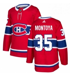 Mens Adidas Montreal Canadiens 35 Al Montoya Authentic Red Home NHL Jersey 