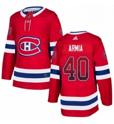 Mens Adidas Montreal Canadiens 40 Joel Armia Authentic Red Drift Fashion NHL Jersey 