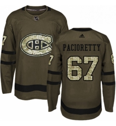 Mens Adidas Montreal Canadiens 67 Max Pacioretty Authentic Green Salute to Service NHL Jersey 