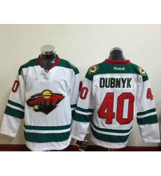 Minnesota Wild #40 Devan Dubnyk White Stitched NHL Jersey