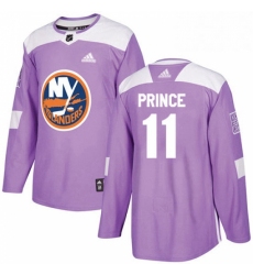 Mens Adidas New York Islanders 11 Shane Prince Authentic Purple Fights Cancer Practice NHL Jersey 