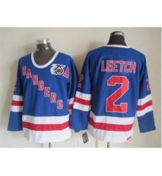 NHL New York Rangers #2 leetch blue jerseys[m&n 75th]