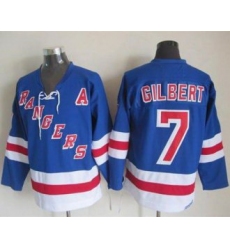 New York Rangers #7 Rod Gilbert Light Blue CCM Throwback Stitched NHL Jersey