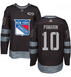 Rangers #10 Artemi Panarin Black 1917 2017 100th Anniversary Stitched Hockey Jersey