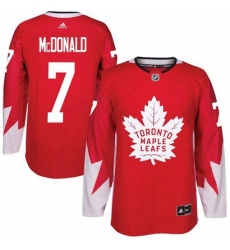 Mens Adidas Toronto Maple Leafs 7 Lanny McDonald Premier Red Alternate NHL Jersey 