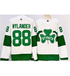 Men's Toronto Maple Leafs #88 William Nylander White St Patricks Authentic Jersey