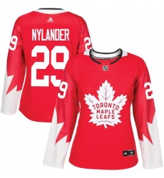 Maple Leafs #29 William Nylander Red Alternate Womens Stitched NHL Jersey