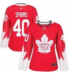 Womens Adidas Toronto Maple Leafs 40 Garret Sparks Authentic Red Alternate NHL Jersey 