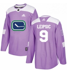 Mens Adidas Vancouver Canucks 9 Brendan Leipsic Authentic Purple Fights Cancer Practice NHL Jerse