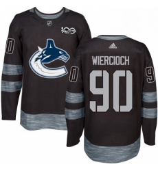 Mens Adidas Vancouver Canucks 90 Patrick Wiercioch Premier Black 1917 2017 100th Anniversary NHL Jersey 