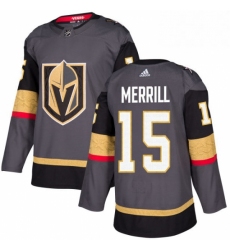 Mens Adidas Vegas Golden Knights 15 Jon Merrill Authentic Gray Home NHL Jersey 