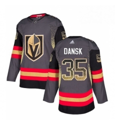 Mens Adidas Vegas Golden Knights 35 Oscar Dansk Authentic Black Drift Fashion NHL Jersey 