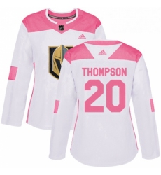 Womens Adidas Vegas Golden Knights 20 Paul Thompson Authentic WhitePink Fashion NHL Jersey 