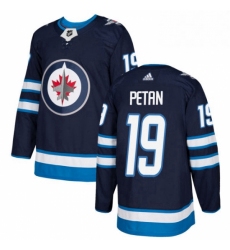 Mens Adidas Winnipeg Jets 19 Nic Petan Premier Navy Blue Home NHL Jersey 