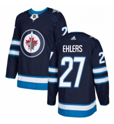 Mens Adidas Winnipeg Jets 27 Nikolaj Ehlers Premier Navy Blue Home NHL Jersey 