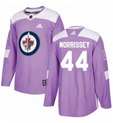 Mens Adidas Winnipeg Jets 44 Josh Morrissey Authentic Purple Fights Cancer Practice NHL Jersey 