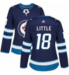 Womens Adidas Winnipeg Jets 18 Bryan Little Authentic Navy Blue Home NHL Jersey 