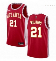 Mens Nike Atlanta Hawks 21 Dominique Wilkins Swingman Red NBA Jersey Statement Edition