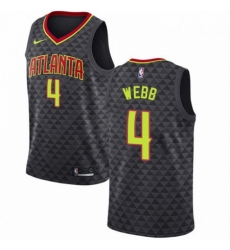 Mens Nike Atlanta Hawks 4 Spud Webb Swingman Black Road NBA Jersey Icon Edition