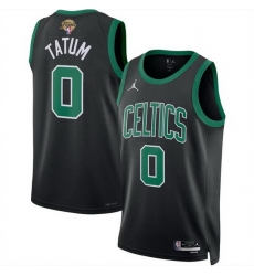 Men Boston Celtics 0 Jayson Tatum Black 2024 Finals Statement Edition Stitched Basketball Jersey