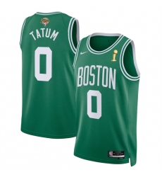 Men Boston Celtics 0 Jayson Tatum Green 2024 Finals Champions Icon Edition Stitched Basketball Jersey