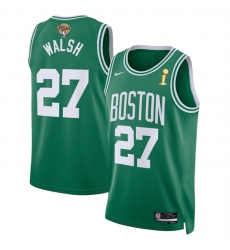 Men Boston Celtics 27 Jordan Walsh Kelly Green 2024 Finals Champions Icon Edition Stitched Basketball Jersey
