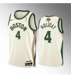 Men Boston Celtics 4 Jrue Holiday 2024 Finals Champions City Edition Stitched Basketball Jersey