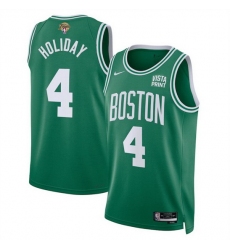 Men Boston Celtics 4 Jrue Holiday Kelly Green 2024 Finals Icon Edition Stitched Basketball Jersey