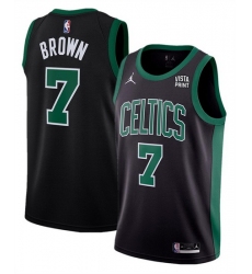 Men Boston Celtics 7 Jaylen Brown Black Statement Edition Stitched Basketball Jersey