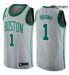 Womens Nike Boston Celtics 1 Walter Brown Swingman Gray NBA Jersey City Edition