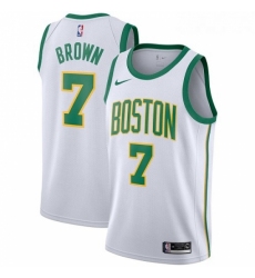 Womens Nike Boston Celtics 7 Jaylen Brown Swingman White NBA Jersey City Edition