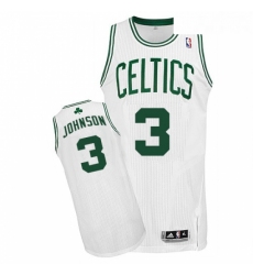 Youth Adidas Boston Celtics 3 Dennis Johnson Authentic White Home NBA Jersey