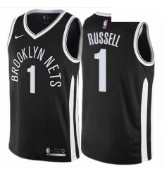 Mens Nike Brooklyn Nets 1 DAngelo Russell Authentic Black NBA Jersey City Edition