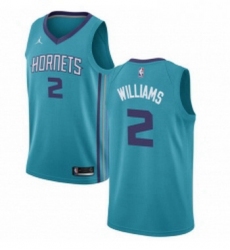 Womens Nike Jordan Charlotte Hornets 2 Marvin Williams Authentic Teal NBA Jersey Icon Edition