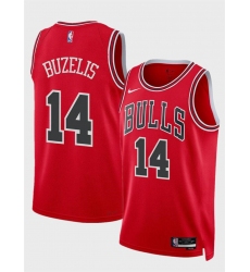 Men Chicago Bulls 14 Matas Buzelis Red 2024 Draft Icon Edition Stitched Basketball Jersey