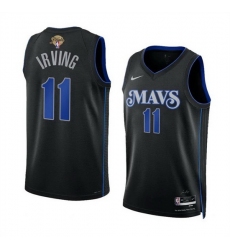 Men Dallas Mavericks 11 Kyrie Irving Black 2024 Finals City Edition Stitched Basketball Jersey