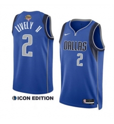 Men Dallas Mavericks 2 Dereck Lively II Blue 2024 Finals Icon Edition Stitched Basketball Jersey