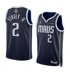 Men Dallas Mavericks 2 Dereck Lively II Navy 2024 Finals Statement Edition Stitched Basketball Jersey