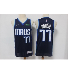 Men Dallas Mavericks Luka Doncic 77 Navy Blue 2021 City Edition Nike Swingman Jersey