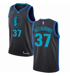 Mens Nike Dallas Mavericks 37 Kostas Antetokounmpo Swingman Charcoal NBA Jersey City Edition 