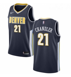 Youth Nike Denver Nuggets 21 Wilson Chandler Authentic Navy Blue Road NBA Jersey Icon Edition