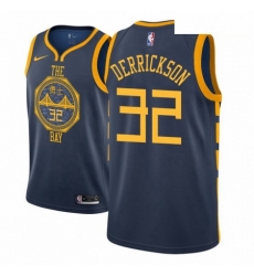 Men NBA 2018 19 Golden State Warriors 32 Marcus Derrickson City Edition Navy Jersey 