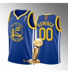 Men's Golden State Warriors #00 Jonathan Kuminga 2022 Royal NBA Finals Champions Stitched Jersey