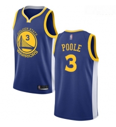 Warriors #3 Jordan Poole Blue Basketball Swingman Icon Edition Jersey