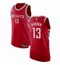 Mens Nike Houston Rockets 13 James Harden Authentic Red Road NBA Jersey Icon Edition