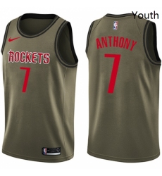 Youth Nike Houston Rockets 7 Carmelo Anthony Swingman Green Salute to Service NBA Jersey 