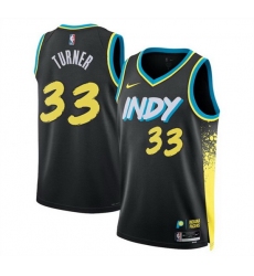 Men Indiana Pacers 33 Myles Turner Black 2023 24 City Edition Stitched Basketball Jersey