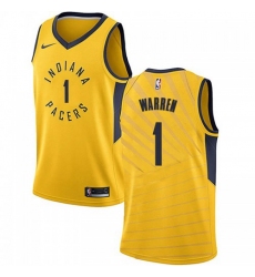 Men Nike Indiana Pacers 1 TJ Warren Gold NBA Swingman Statement Edition Jersey