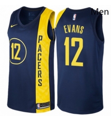 Mens Nike Indiana Pacers 12 Tyreke Evans Swingman Navy Blue NBA Jersey City Edition 